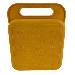 Vintage Tupperware Lunchbox Yellow Alphabet‎ Kids Plastic School